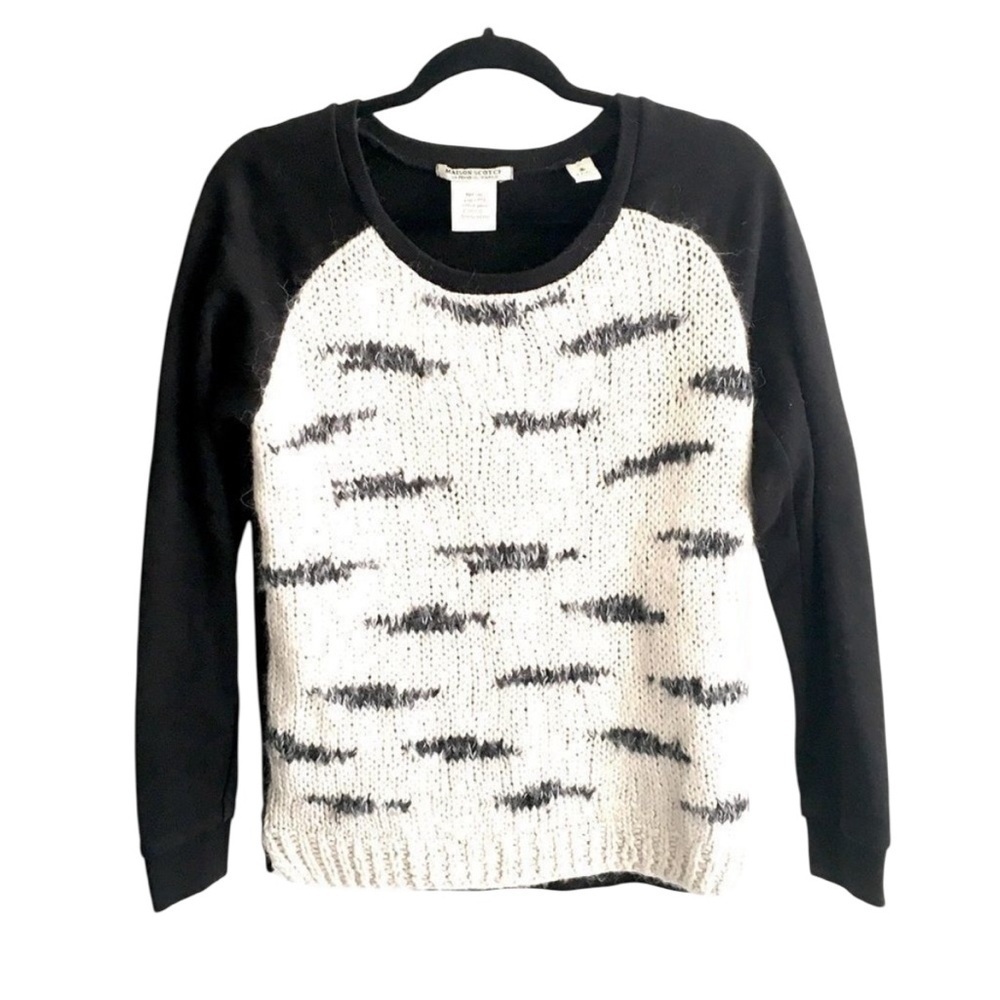 SCOTCH & SODA Black White Chunky Knit Sweater XS